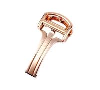 YELEMEABHB Hebilla plegable de acero inoxidable compatible for Cartier Blue Ballons Pasha Santos, hebilla plegable de doble presión, 14, 16 y 18 Watch clasp(Rosegold,18mm)