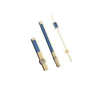 YELEMEABHB Piezas del Reloj Esfera Superior cepillada Dos Lados Brillantes 3 Caras C3 Verde Luminoso Ajuste NH34 35 36 38 70 Movimiento Manecillas del Reloj Mano(Gold Blue Blue)