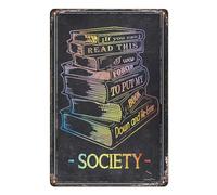 Yelenacca Decoración de pared para amantes de los libros - If You Can Read This, I was to Put My Book Metal Man Cave Bar Pub Club Home Wall Decor Retro Metal Tin Sign 8 x 12 pulgadas