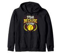 Yell Because I Care Softball Dad Sudadera con Capucha