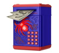 Yellcetoy Hucha Electrónica para Niños, Spider Caja Fuerte con Código de Seguridad y Música, Cumpleaños Navidad Regalos para Niño Niñas 3 4 5 6 7+ Años Azul
