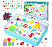 Yellcetoy Mesa de Luz Montessori, Juguetes Sensoriales Autismo, 149pcs Juegos de Juguetes Sensoriales Lúdicos Y Creativos, Juguetes Montessori Educativos Preescolares para 3 4 5 6 7 8 Niños