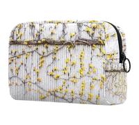 Yelllow Vines - Neceser de viaje para mujer, bolsa organizadora de maquillaje grande con cremallera, multicolor, 18.5x7.5x13cm/7.3x3x5.1in, Neceser