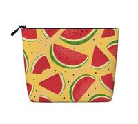 Yellow and Watermelons - Bolsa organizadora de viaje para mujer, bolsa de cosméticos de cáñamo falso, gran capacidad, con cremallera