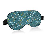 Yellow and White Flowers Sleep Mask Lightweight Soft Breathable Eye Mask with Adjustable Strap Blackout Eye Mask for Women Men for Travel Night Sleeping