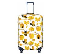 Yellow Bee Honey - Fundas protectoras elásticas para equipaje de viaje, 45,7 a 81,3 cm, Black, L