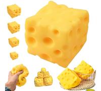 Yellow Big Cheese Squishy-Jumbo Squishy Cheese, 1.97/4.3 Inch Giant Cheese Squishy Soft Novelty Toy, Help for Relax,Focus, for Kids Adults Yellow Soft Rebound Novelty Gift Cute Party Favors (2.4in)