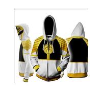 (Yellow&Black,Tag L=US S)Mighty Morphin Power Rangers Juegos con disfraces Impresión 3D Sudadera con Capucha Suéter Sudadera Abrigo