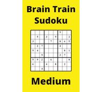 Yellow Brain Train Sudoku Book, 9x9 Puzzles, 50 Pages, 5x8, Medium