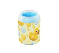 Yellow Bubble Duck - Limpiador de pies reutilizable para mascotas con cepillo de masaje suave, suministros y accesorios para perros pequeños, medianos y grandes