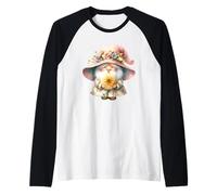 Yellow Buttercup Flower Graphic For Women Cute Spring GNOME Camiseta Manga Raglan