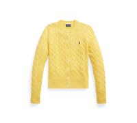 Yellow Cable-Knit Cotton Cardigan XXS