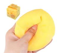 Yellow Cheese Toy, Sensory Pinching Fidget, Squeeze Kneading Relaxation, Toy for Kids Teens Adults, Study Work Home School Office Travel Holiday Party Favors Easter Basket Stuffers Stress Relief
