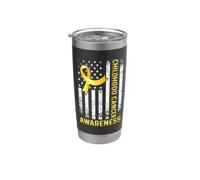 Yellow Childhood Cancer Awareness For Men Women Kids tee Vaso térmico de acero inoxidable de doble pared