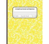 Yellow College-Ruled Composition Notebook for Kids & Students | 7.25 x 9.25", 110 Pages: Classic School Notebook for Writing, Journaling, and Note-Taking