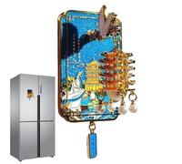 Yellow Crane Tower Magnet - 2.36in Bright Decorative Luminous Fridge Magnet Collectible for Souvenir Lovers, Office, Studio, or Home Decoration, Fun Wall Ornament for Kitchen, Bathroom,