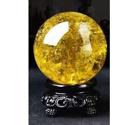 Yellow Crystal Ball Ornaments Crystal Stone Style Ornaments Home Office feng Shui Jewelry Crafts,Yellow,30mm