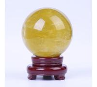 Yellow Crystal Ball Ornaments Yellow Crystal raw Stone Polished Entrance Living Room Office Decoration,Yellow,60mm