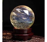 Yellow Crystal Ball Smelting Crystal Ball ore Yellow Home Office Ornaments Hand-Polished,Yellow,190mm