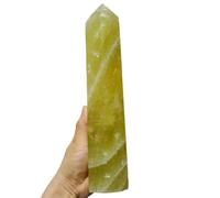 Yellow Crystal Column Wand Ore Home Office Ornaments Home Decor(Size:700-750g)