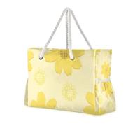 Yellow Daisy - Bolsas de playa portátiles con bolsillos laterales, bolsas de trabajo, buenas para viajes, piscina, natación, playa, vacaciones