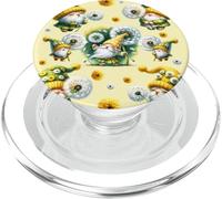 Yellow Dandelion Flower Accessories With Cute Summer Gnome PopSockets PopGrip para MagSafe