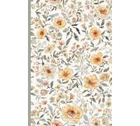 Yellow Ditsy Floral Notebook vol.3: 100 Lined Pages, 6x9 inch, Aesthetic Muted Amber & Sage Green Flower Pattern Journal, Vintage Antique Style Stationery (Ditsy Floral Notebook Collection)