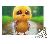 Yellow Duck 1000 Piezas Rompecabezas Adultos Patito Triste bajo la Lluvia en Camino Rural Premium Grueso Resistente Vibrante Desafiante Alivio de Estrés Regalo 70x50cm/1000pcs