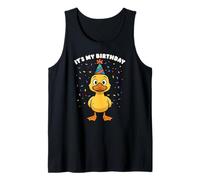 Yellow Duck It's My Birthday Party Hat Bday Boys Girls Kids Camiseta sin Mangas