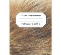 Yellow Everyday Planner - 31-Day Undated Monthly Planner for Goal Setting, Habit Tracking, Meal Planning, Daily Organization & Notes, 75 Pages, Bold Fur-Inspired Design