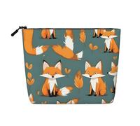 Yellow Fox - Bolsa de maquillaje estilo cáñamo - Bolsa organizadora impermeable para artículos de tocador de viaje y almacenamiento diario