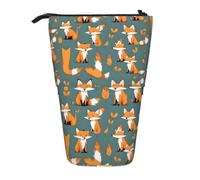 Yellow Fox - Estuche extensible para lápices, tela Oxford multidiseño, altura ajustable, bolsa de cosméticos multiusos