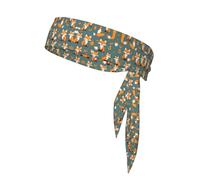 Yellow Fox - Vendaje deportivo de doble cara con diadema deportiva impresa, adecuada para tenis, ninja, karate, correr y yoga