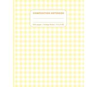 Yellow Gingham Cute Composition Notebook College Ruled - Classic School Notebook for Kids, Students, Teachers & Professionals - Bright Paperback Cover, 7.5 x 9.25 in