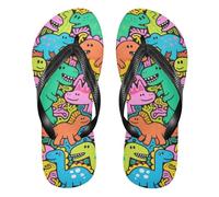 Yellow Hair Bunny - Sandalias ligeras de goma con diseño de dinosaurios de dibujos animados de anime, para ducha y alberca, Dinosaurios de dibujos animados bonitos y coloridos, X-Small X-Narrow