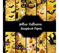 Yellow Halloween Scrapbook Paper, Spooky Junk Journal Paper, Scary Decorative Paper, DIY Projects, Origami, Collage Sheets, Decoupage Paper, 10 Designs, Double Sided