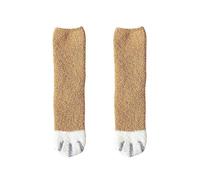 (yellow)Kawaii Cartoon White Socks for Women Cute 3d Dog Cat Paw Pattern Female Fleece Warm Funny Socks Home Floor Sleeping