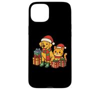 Yellow Lab Cat Labrador Christmas Dog Santa Hat Pijama Kitty Carcasa para iPhone 15 Plus