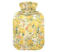 Yellow Little Flowers - Botella de agua caliente de viaje con cubierta suave, compresa caliente de 1 litro para calambres menstruales