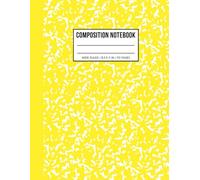 Yellow Marble Composition Notebook Wide Ruled: 8.5 x 11 Inch Writing Notebook with Numbered Pages - Bold School Supplies for Students, Teachers & Office Use