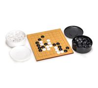 Yellow Mountain Imports Juego de Go para Principiantes con Tablero de Chapa de Madera de Haya de 1 centímetro con cuadrícula 9x9 y Piedras de melamina con una Cara Convexa (Baduk/Weiqi)