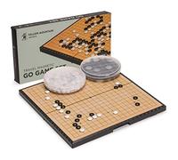 Yellow Mountain Imports Juego del Go Magnético Mediano 19x19 Tablero con Piedras Convexas - Juego Plegable, portátil y de Viaje