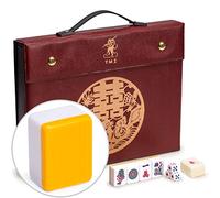Yellow Mountain Imports Juego Profesional de Mahjong Chino, Doble Felicidad (Amarillo) - con 146 Fichas de Tamaño Medio [專業中式麻將]