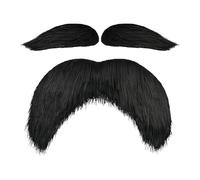 Yellow Mustache and Eyebrows - Average Size 12g | Halloween Fake Cosplay Props, Novelty Party Mustache Beard Eyebrows | For Adults Men Women Photoshoot Party Carnival Easter Christmas Theater Stage