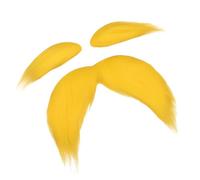 Yellow Mustache and Eyebrows - Average Size 12g | Halloween Fake Cosplay Props, Novelty Party Mustache Beard Eyebrows | For Adults Men Women Photoshoot Party Carnival Easter Christmas Theater Stage