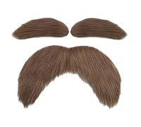 Yellow Mustache and Eyebrows - Average Size 12g | Halloween Fake Cosplay Props, Novelty Party Mustache Beard Eyebrows | For Adults Men Women Photoshoot Party Carnival Easter Christmas Theater Stage
