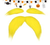 Yellow Mustache and Eyebrows | Halloween Fake Dress-Up Accessories,Novelty Party Mustache Beard Eyebrows | for Adults Men Women Photoshoot Party Carnival Easter Christmas Theater Stage