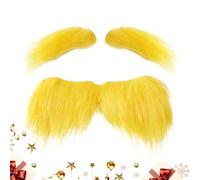 Yellow Mustache - Funny Self Adhesive Costume Accessories for Holiday Party Supplies | Flexible Foam with Backing, Creative Character Cosplay, Stage Makeup, Festival Garden Autumn Bonfire Eve