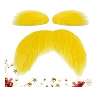 Yellow Mustache - Plush Fiber Self Adhesive Costume Accessories | Funny Christmas Costume Mustache Eyebrows | For Holiday Party Supplies Autumn Bonfire Events Cosplay Makeup Party Stage Festival