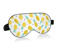 Yellow Pines Black Hearts On White Eye Masks Cover Blocks Light Sleep Mask Shade Cover Blindfold Relaxing Eyeshade Cover con correa ajustable para la cabeza para hombres, mujeres y niños
